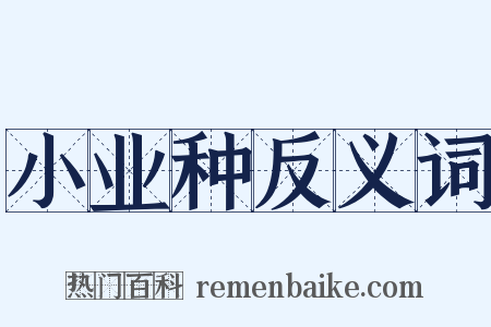 小业种反义词是什么意思的图片